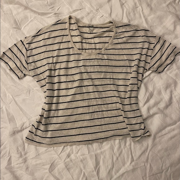 J Crew Relaxed Linen Scoop Neck Striped Shirt ❤️ - Picture 2 of 10